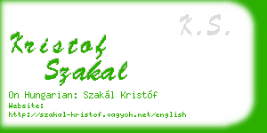 kristof szakal business card